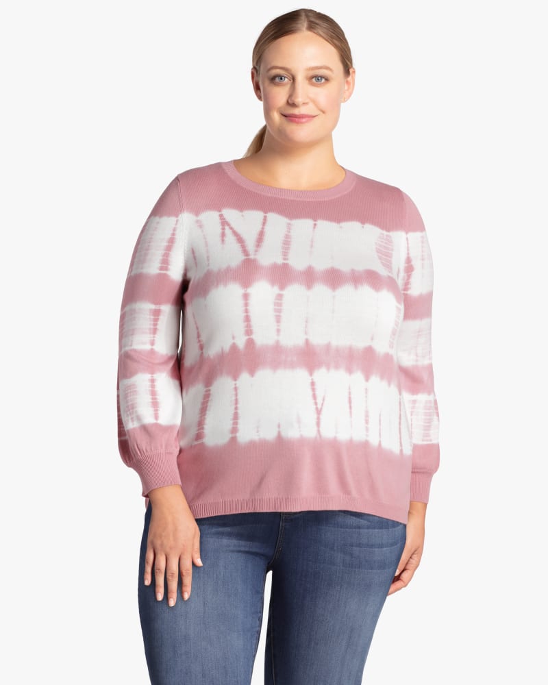 Front of plus size Tie-Dye Long-Sleeve Crewneck by Single Thread | Dia&Co | dia_product_style_image_id:118401